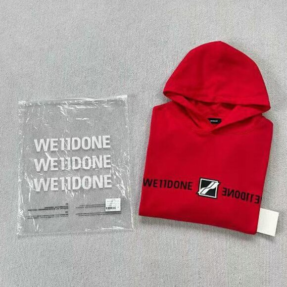 we11done Sweaters - we11done RED hoodie